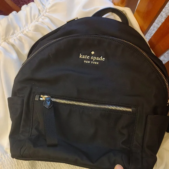 Kate Spade Chelsea Black Backpack with Gold Accents Kate Spade Chelsea Nylon Large Backpack Black – Balilene main image 4